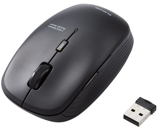 BlueLED Mouse Wireless 5 Buttons Quiet Antibacterial Black M-BL21DBSKBK 1pc