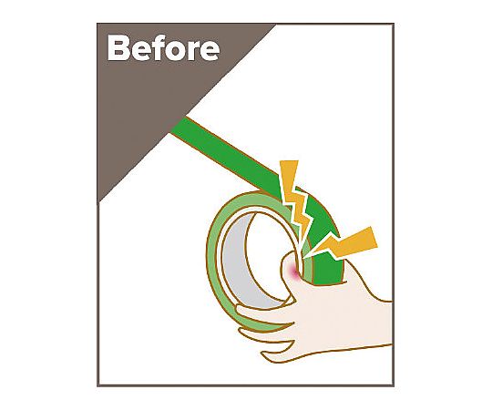 手が痛くなりにくいカドなし養生テープ クリア　4951-2861 1巻