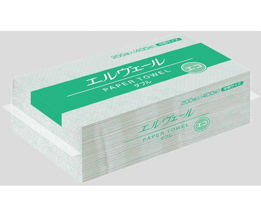 エルヴェール ペーパータオル エコダブル 200組×30パック入（中判）　21001454 1ケース(200組×30パック入)