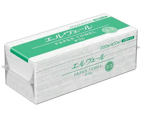 エルヴェール ペーパータオル エコダブル 200組×42パック入（小判）　20703364 1ケース(200組×42パック入)