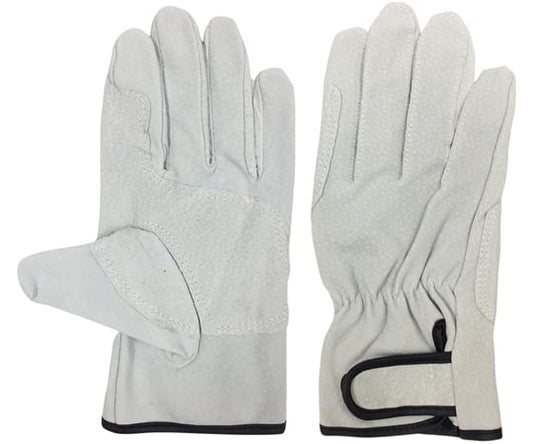 豚床革手袋　マジックテープ　アテ付　10双組　Lサイズ　AG547-10P-L 1組(10双入)
