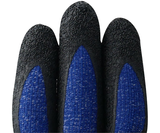 現場系女子　天然ゴム背抜き手袋　ラバーレックス　3双組　ネイビー　Sサイズ　AG7874-S 1組(3双入)