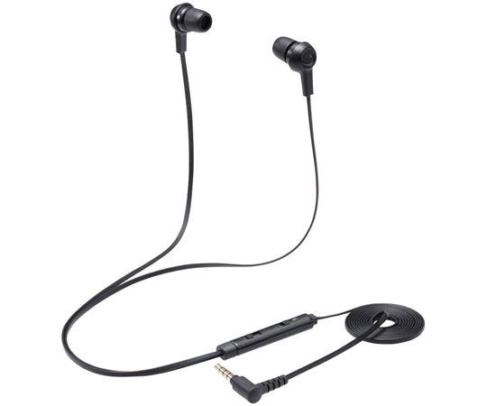 In-ear type headset, canal, with mute switch, both ears, 4-pole φ3.5mm conversion cable included, black, HS-EP17TBK, 1 piece