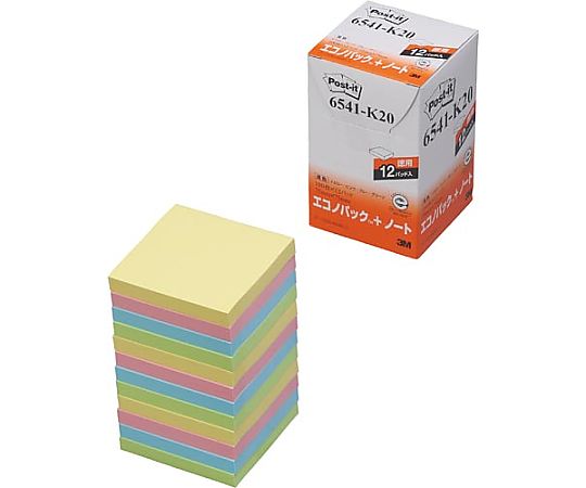 Post-it Recycled Paper Notebook 75 x 75 Mixed Color 12 Books 6541-K20 1 Pack (12 Books)