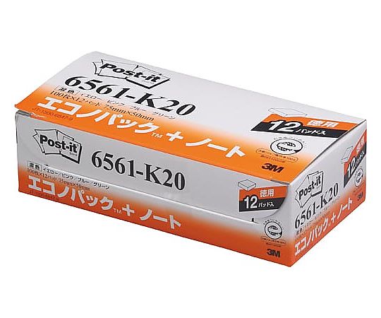 포스트잇 재생지 노트 75×50 혼색 12권 6561-K20 1팩(12권입)