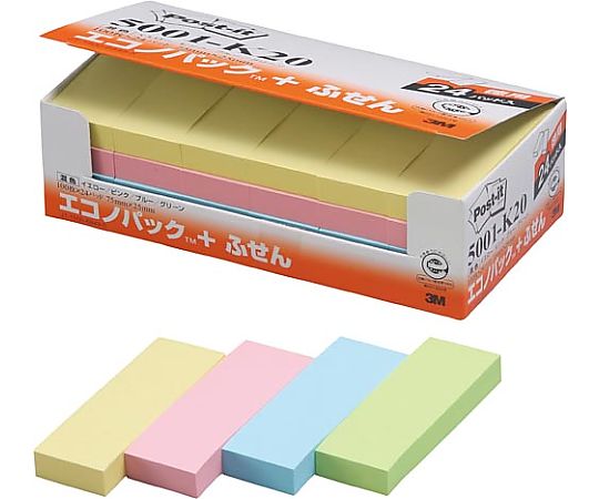 ポストイット 再生紙ふせん 75×25 混色24冊　5001-K20 1パック(24冊入)