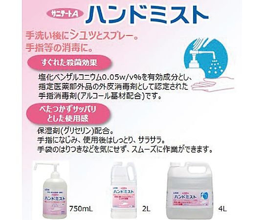 サニテートAハンドミスト 2L　SAH2L 1本