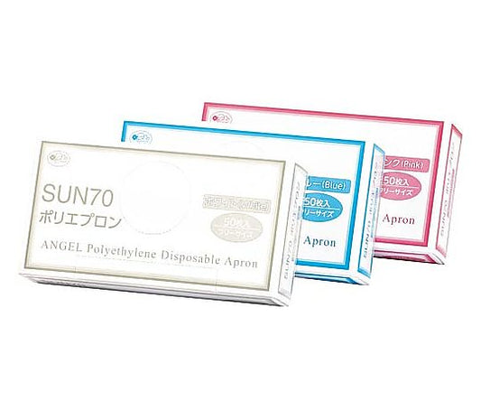 Disposable Poly Apron White 50 pieces SUN72-WH 1 box (50 pieces)