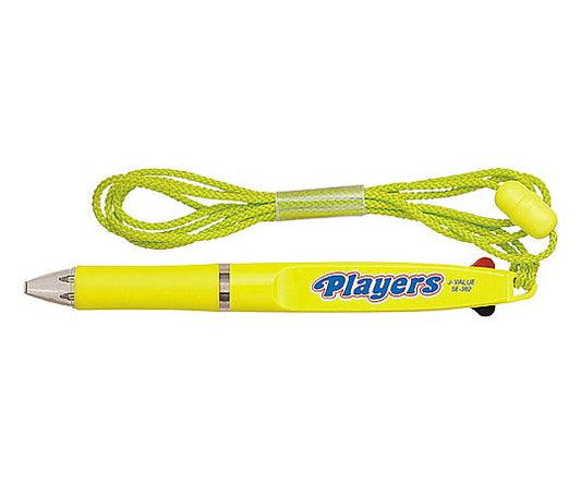 2색 볼펜 플레이어 끈 부착 황색 축 SE382.2 1개
