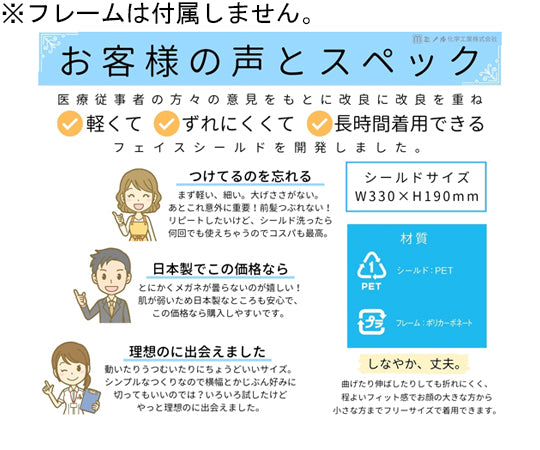 HMフェイスシールド　クリア　替シールド　10枚入　hmfs_shield_10set 1セット(10枚入)