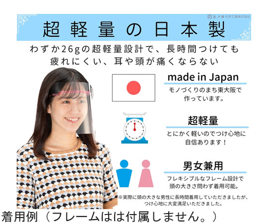 HMフェイスシールド　クリア　替シールド　10枚入　hmfs_shield_10set 1セット(10枚入)