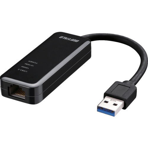 ＢＡＦＦＡＬＯ　Ｇｉｇａ対応　Ｔｙｐｅ−Ａ　ＵＳＢ３．２（Ｇｅｎ１）用ＬＡＮアダプター　ブラック　LUA5-U3-AGTE-BK　1 個