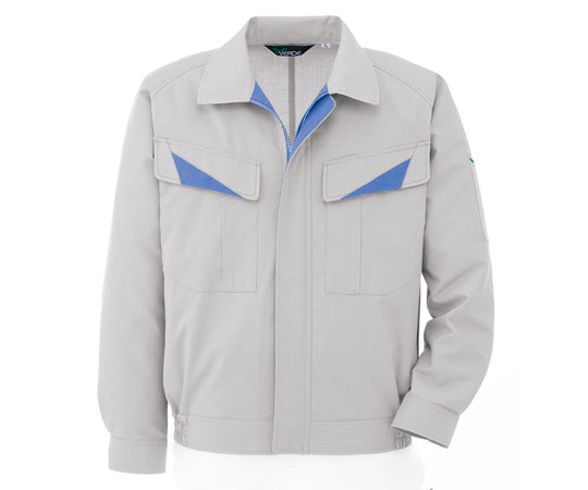 Spring/Summer Workwear, Antistatic JIS Compliant, Wind-Free, Unisex Pair Long Sleeve Blouson, Silver Gray, M, GS2621-UE-M, 1 Piece