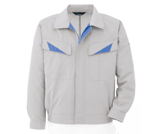 Spring/Summer Workwear, Antistatic JIS Compliant, Wind-Free, Unisex Pair Long Sleeve Blouson, Silver Gray, M, GS2621-UE-M, 1 Piece