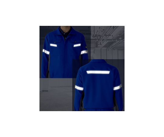 Spring/Summer Workwear Antistatic JIS Compliant Verdexcel Long Sleeve Blouson Royal Blue x Charcoal 5L VES2543-UE-5L 1 Unit