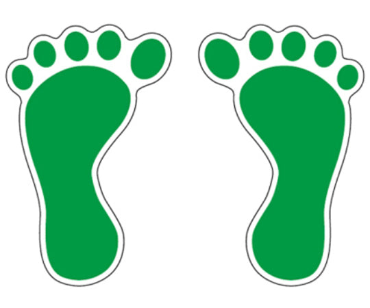 5S 플로어 표시 스티커 5개 손가락 발형 190×120mm 녹색 1세트(2장입) 12327 1세트(2장입)