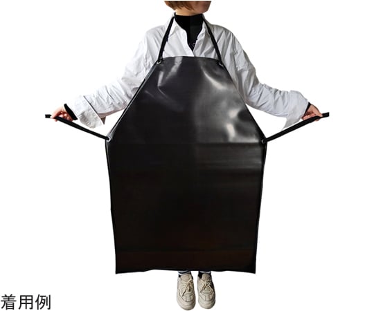 방수 방유 앞치마 두께 0.5mm 가슴 첨부 앞치마 검정 12451-1 1장