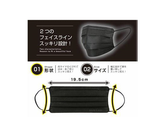 不織布3層　KURO　MASK　ブラック　30枚入 1箱(30枚入)