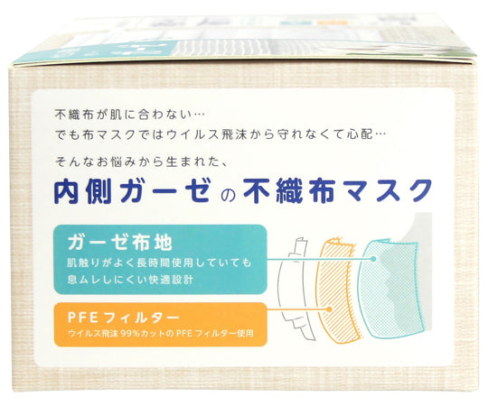 不織布3層　内側ガーゼの不織布マスク　30枚入 1箱(30枚入)