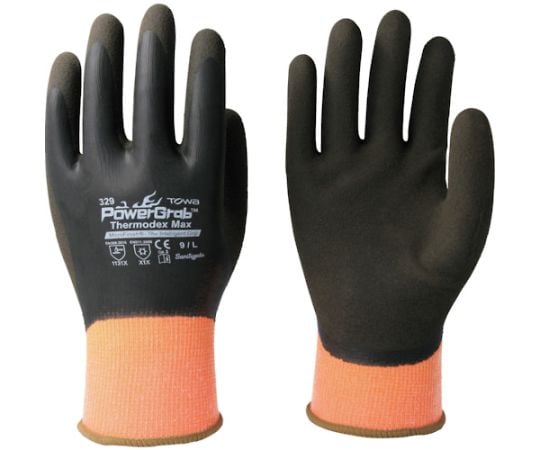 防寒天然ゴムコート手袋 PowerGrab ThermodexMax L　329-L 1双