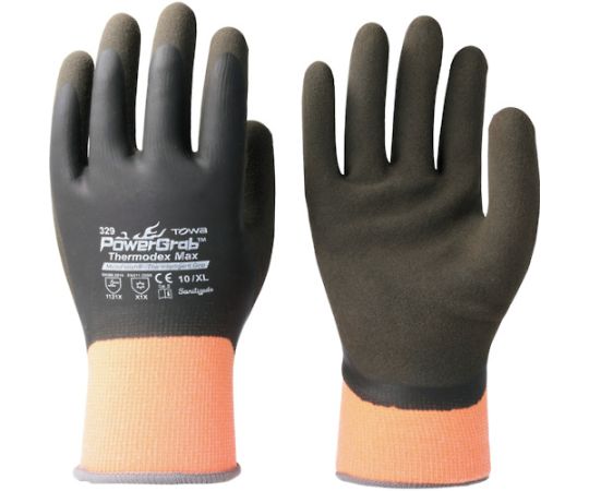 防寒天然ゴムコート手袋 PowerGrab ThermodexMax XL　329-XL 1双