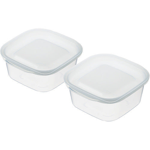 イノマタ化学　楽ちんパック　スクエア２７０ｍｌ　２個組クリアーホワイト　1841-CW　1 組