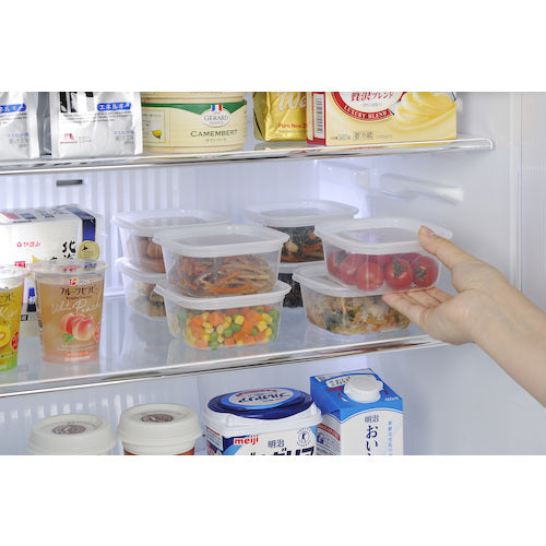 イノマタ化学　楽ちんパック　スクエア２７０ｍｌ　２個組クリアーホワイト　1841-CW　1 組