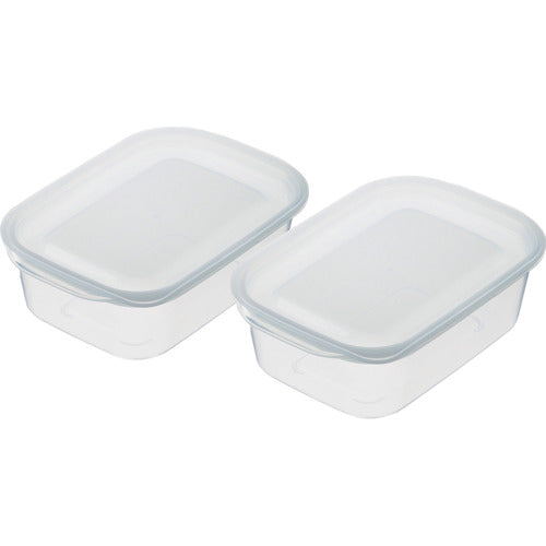 イノマタ化学　楽ちんパック　角型４００ｍｌ　２個組クリアーホワイト　1834-CW　1 組