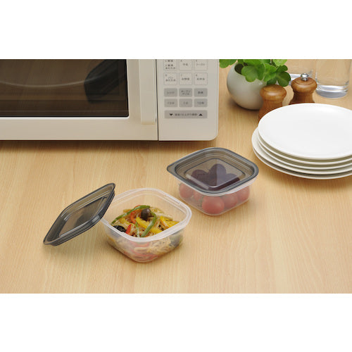 イノマタ化学　楽ちんパック　スクエア２７０ｍｌ　２個組クリアーブラック　1841-CBLK　1 組