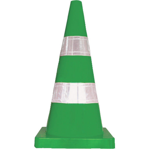 Anzen Kogyo Safety Cone W Cone Green and White 2-Tier Reflective Ring Type KEY-794BO 1 Piece
