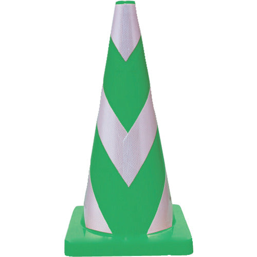 Anzen Kogyo Safety Cone W Cone Green and White 3-Layer High Brightness Reflective Type KEY-794BK 1 Piece