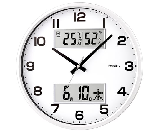 MAGデジアナ掛時計 ダブルポスト　W-766 WH-Z 1個