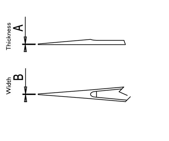 DUMONT 超精密ピンセット INOX（イノックス02）  厚み0.08 /幅0.13mm　0102-55-PO 1本