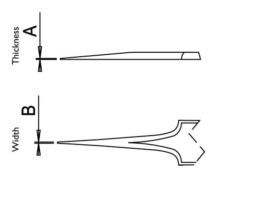 DUMONT 超精密ピンセット DUMOXEL（デュモクセル）  厚み0.06 /幅0.10mm　0103-N5-PO 1本