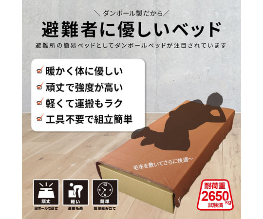 ダンボール製 ジャバラベッド（日本製）　BR-DA100 1個