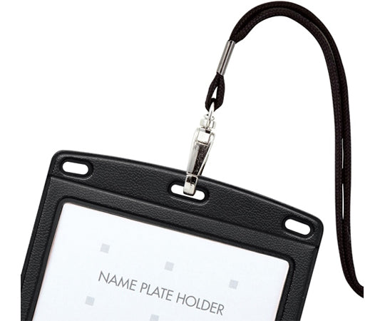 吊り下げ名札 レザー調 ヨコ名刺 1枚 黒　N-123P-BK 1個