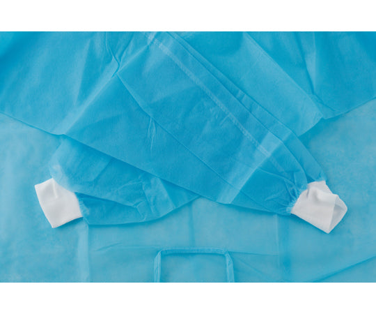 Isolation gown (non-waterproof, ribbed sleeves) individually wrapped, blue, 100 pieces, FV-IG-013BL, 1 case (100 pieces)