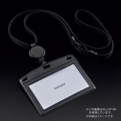 OP Hanging Name Badge, Reel Style, Leather-like, Horizontal Business Card, 1 pc, Blue, NL-25P-BU, 1 pc