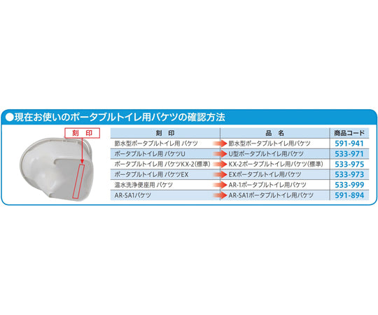 KX-2ポータブルトイレ用バケツ（標準）　533-975 1個