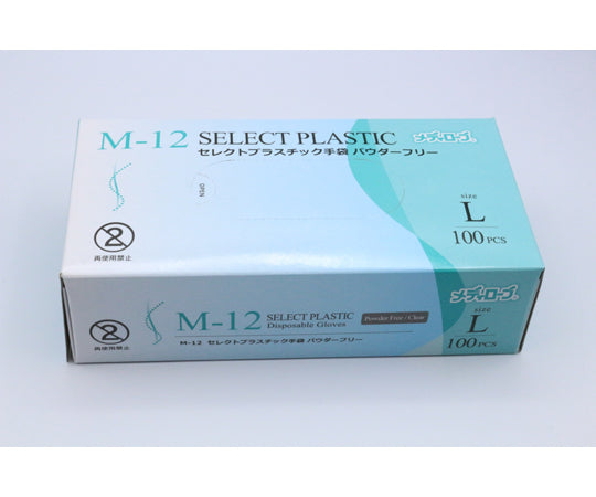 セレクトプラスチック手袋パウダーフリー L 100枚　M-12 1箱(100枚入)