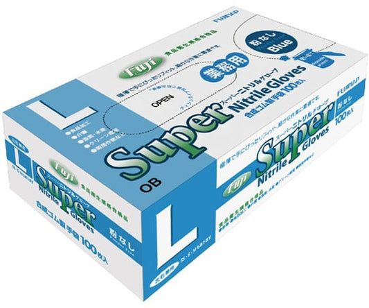 후지 슈퍼 니트릴 글러브 파우더 블루 L 100장×30상자입 1케이스(100장×30상자입)