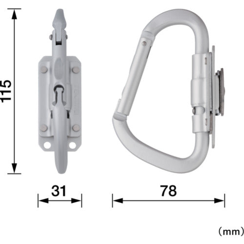 타지마 세프 공구 홀더 알루미늄 슬림 카라비너 ​​대 접이식 SFSKHA-CLF 1 개