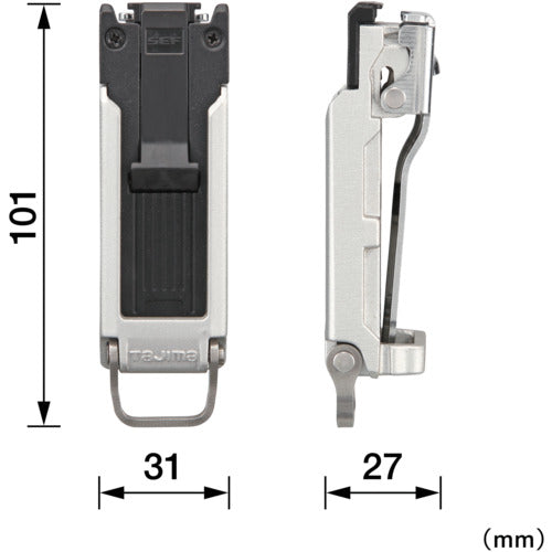 タジマ　セフホルダー胴ベルト用　クリップ式　金属　スリム　SFC-MSHLD　1 個