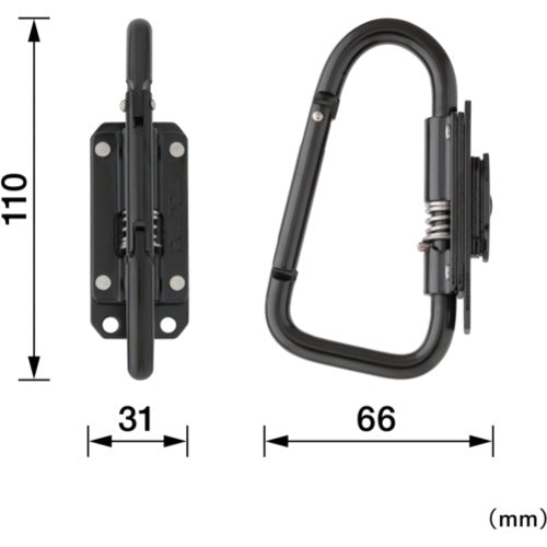 Tajima Safe Tool Holder Steel Slim Carabiner Large Folding SFSKHI-CLF 1 pc