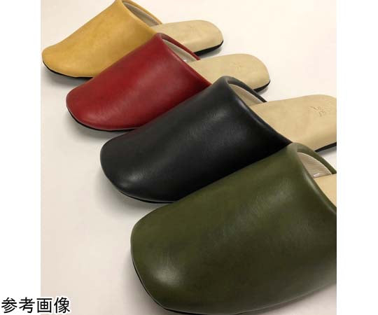 お手入れ簡単 拭ける 耐薬品スリッパ バイカラー Mサイズ（約22.5～24cm）レッド　974609 1足