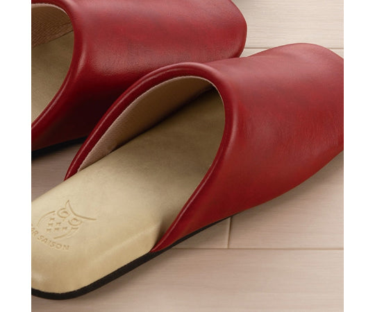 お手入れ簡単 拭ける 耐薬品スリッパ バイカラー Mサイズ（約22.5～24cm）レッド　974609 1足