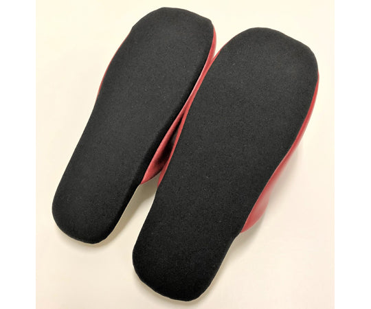 お手入れ簡単 拭ける 耐薬品スリッパ バイカラー Mサイズ（約22.5～24cm）レッド　974609 1足