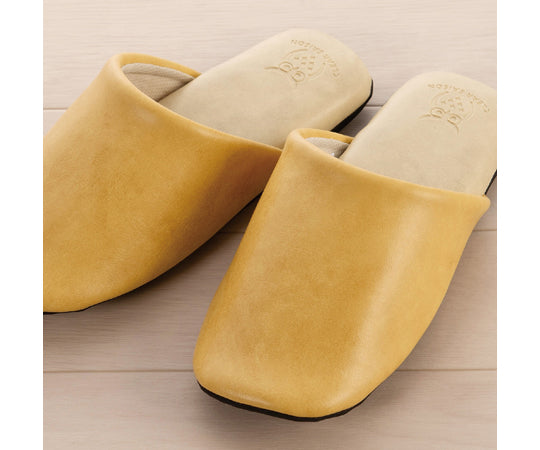 お手入れ簡単 拭ける 耐薬品スリッパ バイカラー Mサイズ（約22.5～24cm）イエロー　974616 1足