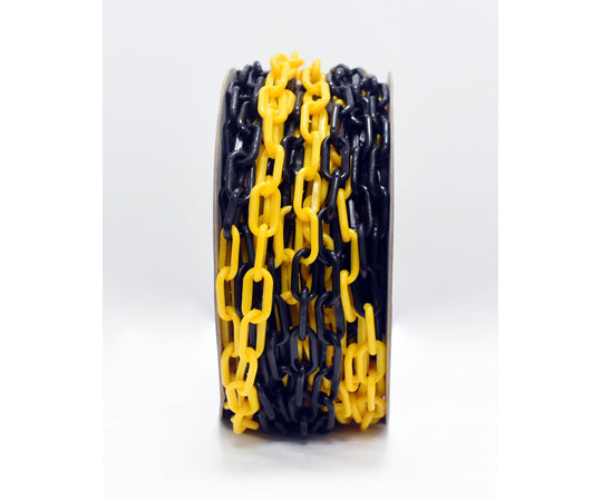 Plastic chain 30m yellow and black J2437-30 1 roll
