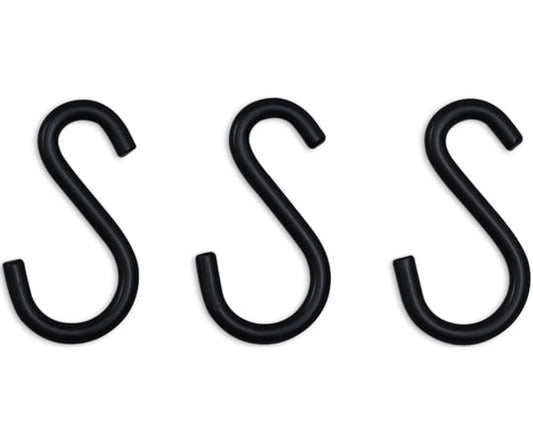 Color Metal Rack S-Hooks 3-Piece Set Black CMM-3SF 1 Set (3-Piece Set)